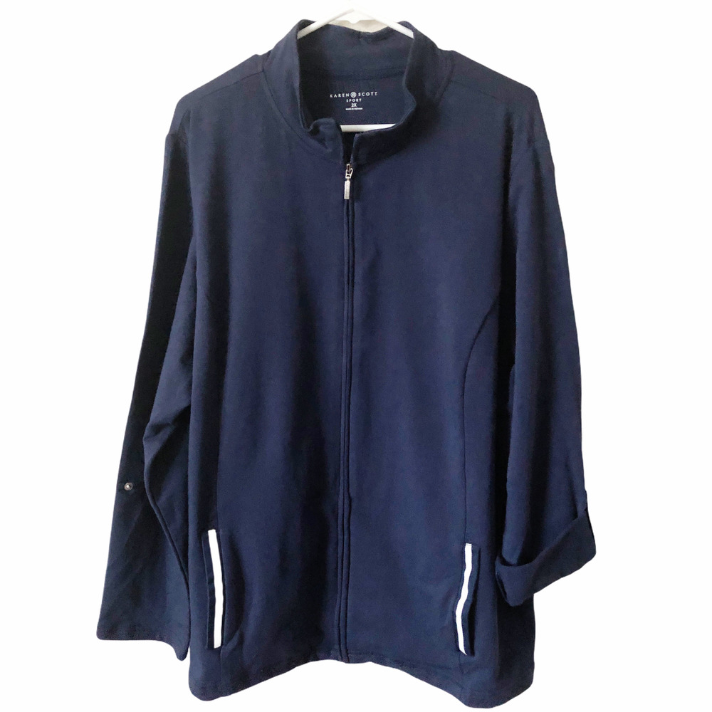 Karen Scott Jackets Blue Pockets 2X New - Picture 5 of 9